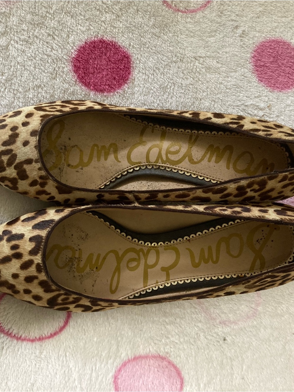 Sam Edelman Leopard-Print Ballet Flats in Brown and Tan